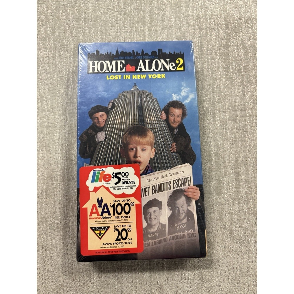 Home Alone 2 Lost in New York 1st Press Sealed VHS 1993 Watermarks Rebates